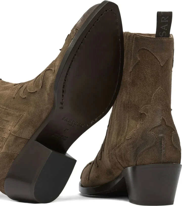 45mm Suede Flame-Pattern Boots - Image 3