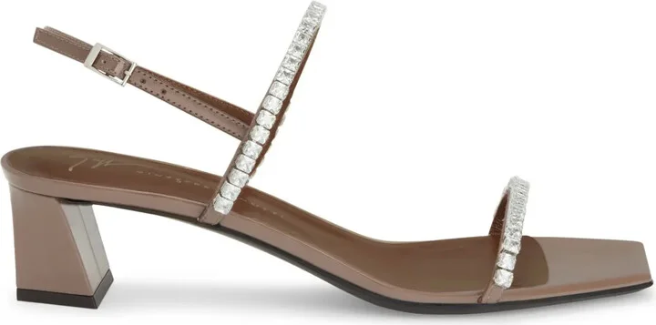 45mm Valentiine Crystal slingback sandals
