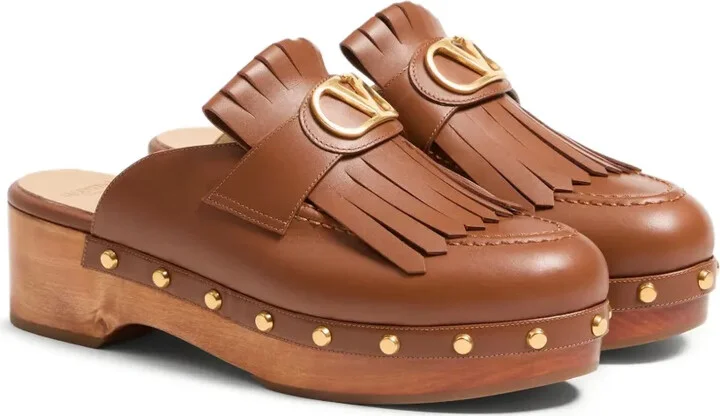 45mm VLogo Signature fringed clogs - Image 2