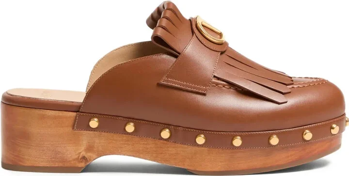 45mm VLogo Signature fringed clogs