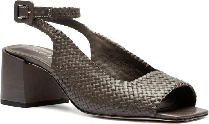 45mm Woven Leather Ankle-Strap Sandals - Image 2