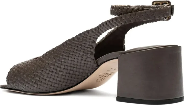 45mm Woven Leather Ankle-Strap Sandals - Image 3