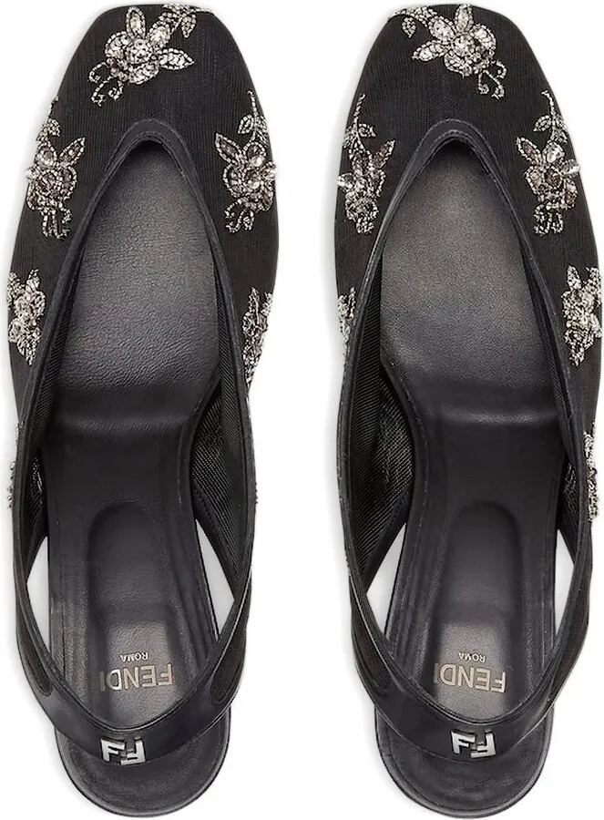 46mm Embellished Slingback Heeled Pumps - Image 4