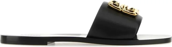 4G Baroque leather slides
