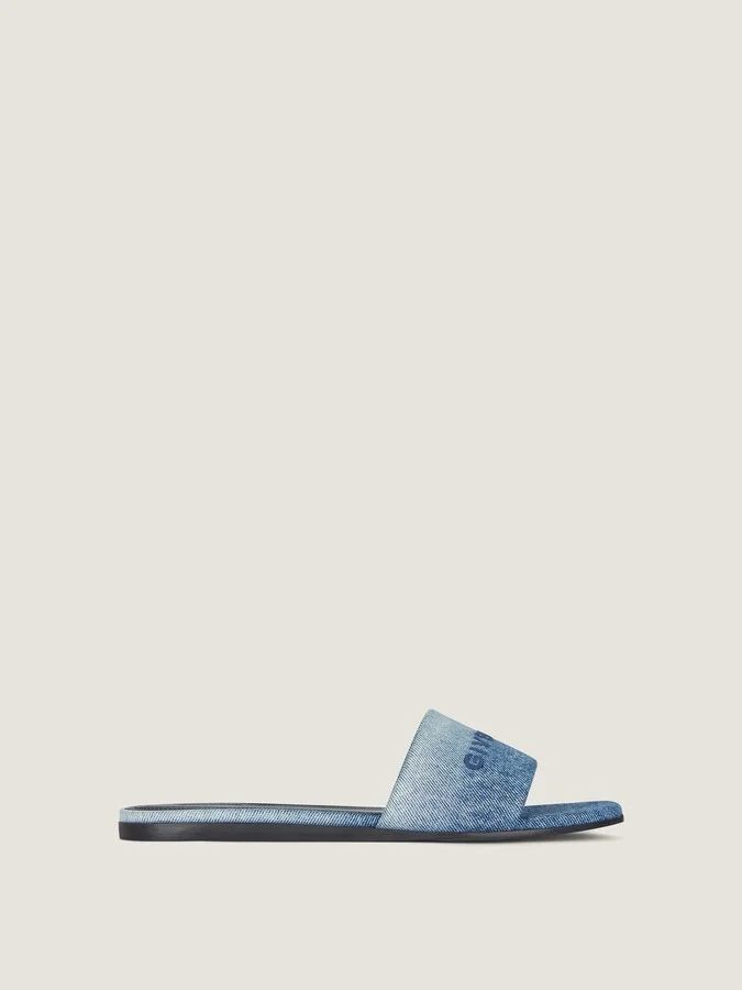 4G flat mules in gradient denim