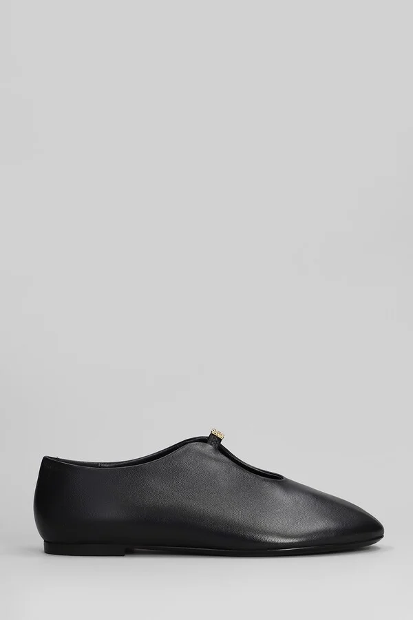 4g Liquid Ballet Flats In Black Leather