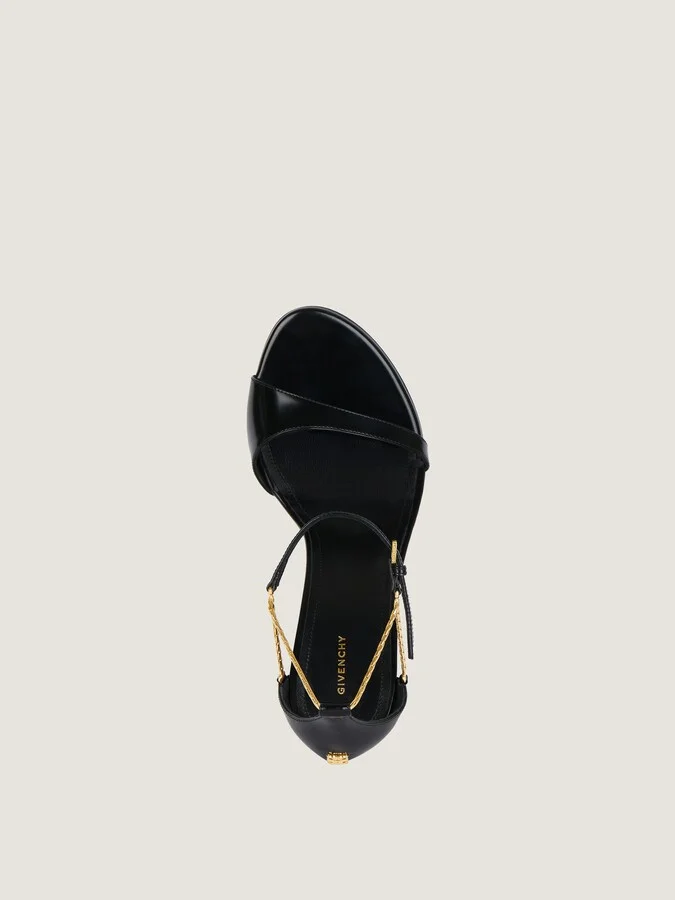4G Liquid heeled sandals in leather - Image 4