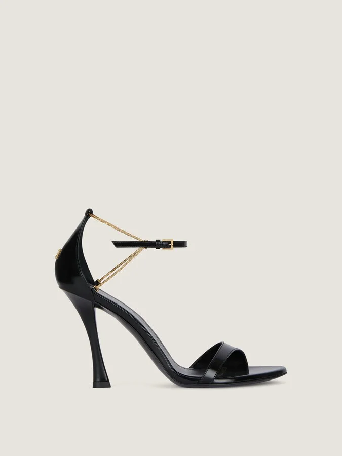 4G Liquid heeled sandals in leather
