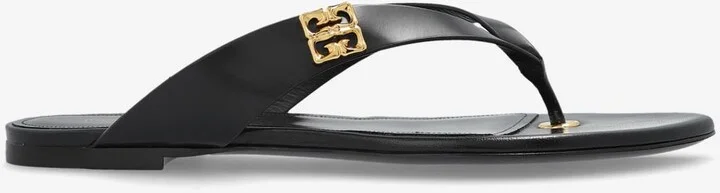 4G Logo Leather Thong Sandals