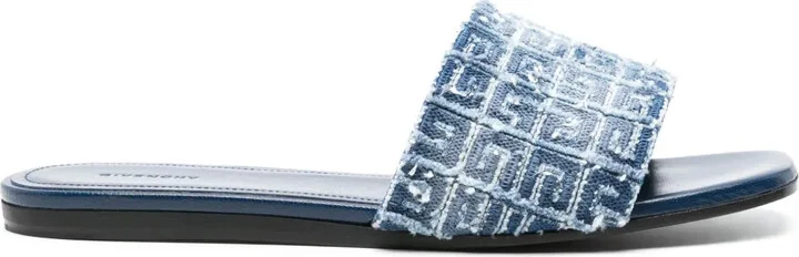 4G-monogram distressed slides