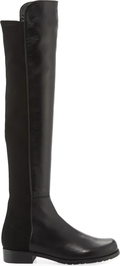 50/50 Leather Over-the-Knee Boot, Black - Image 3