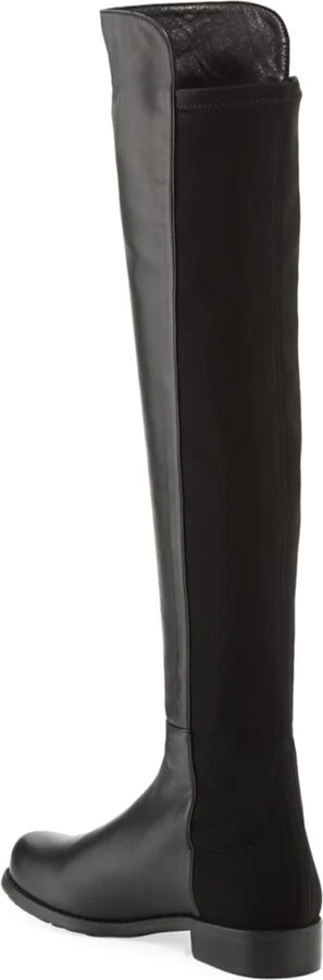 50/50 Leather Over-the-Knee Boot, Black - Image 11