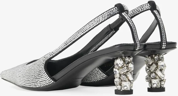 50 Crystal Embroidered Slingback Pumps - Image 2