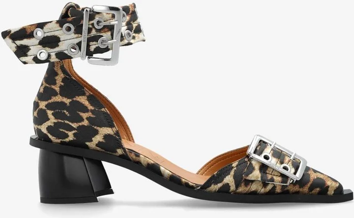 50 Leopard Print Buckled Pumps