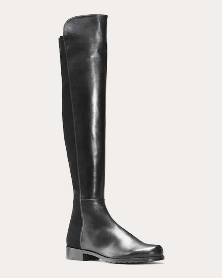 5050 Lift Leather and Stretch-Knit Over-the-Knee Boot - Image 2