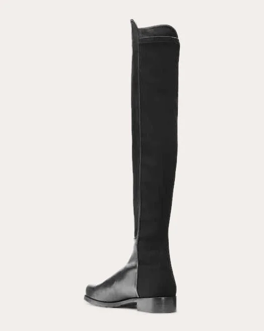 5050 Lift Leather and Stretch-Knit Over-the-Knee Boot - Image 3