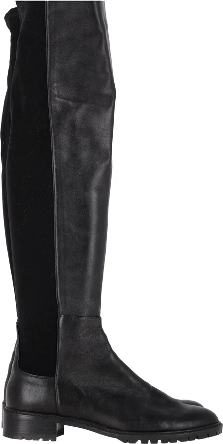 5050 Lift Over-the-Knee Boots in Black Leather and Suede