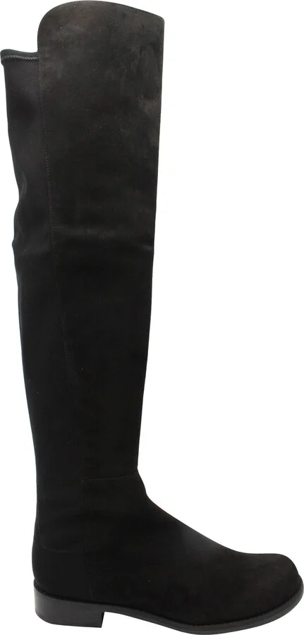 5050 Stretch Knee Boots in Black Suede