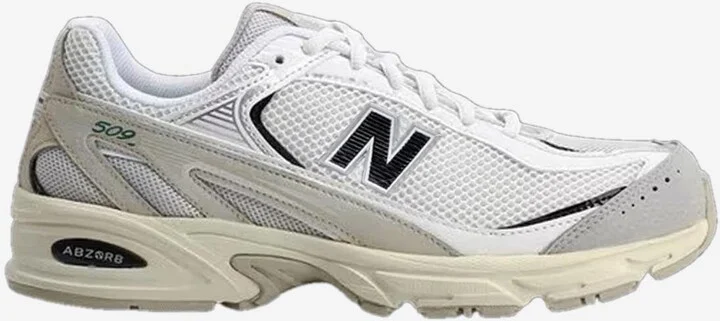 509 Low-Top Sneakers in White, Silver and Black