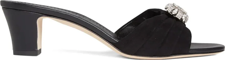 50mm Ansaklo pleated-detail mules