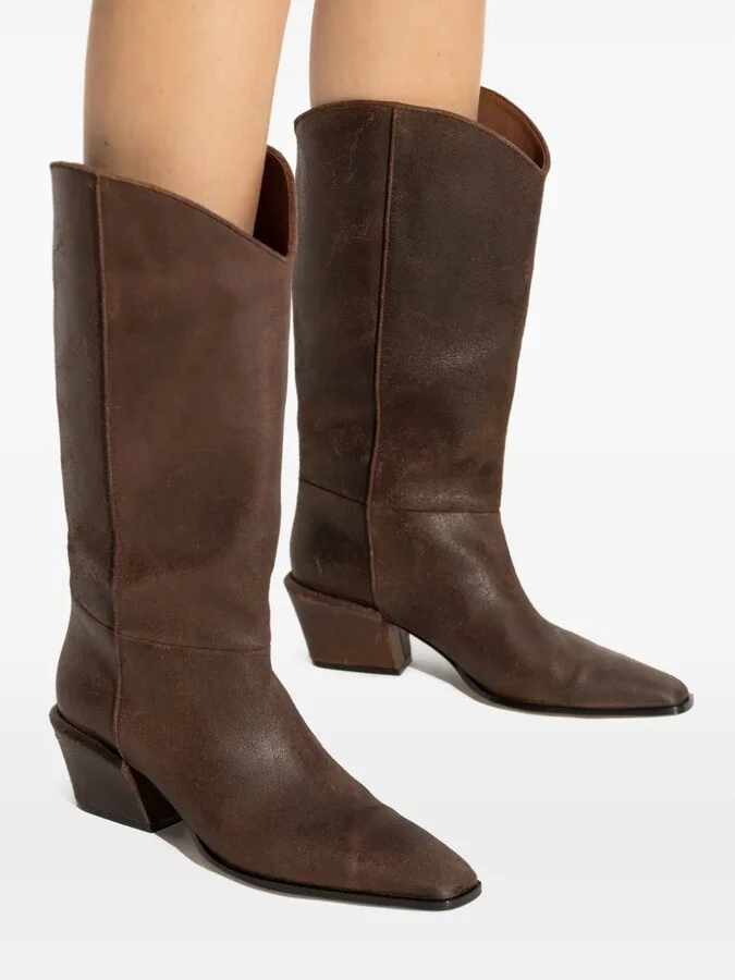 50mm Bettina leather pointed-toe boots - Image 4