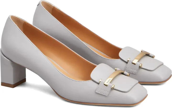 50mm Block-Heel Leather Pumps - Image 2