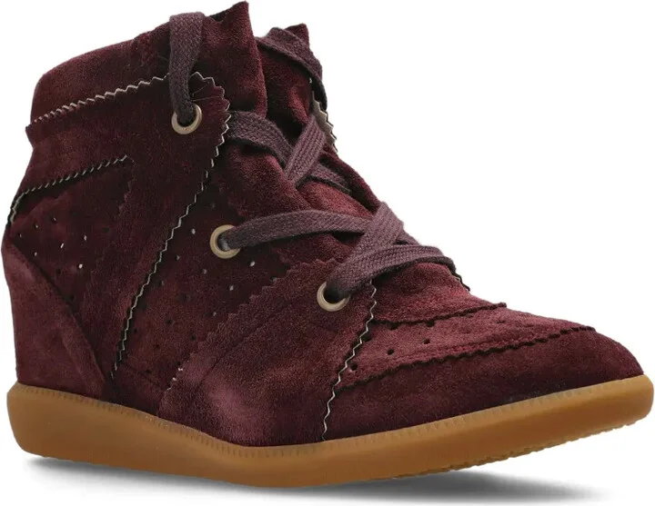50mm Bobby lace-up suede wedge sneakers - Image 2