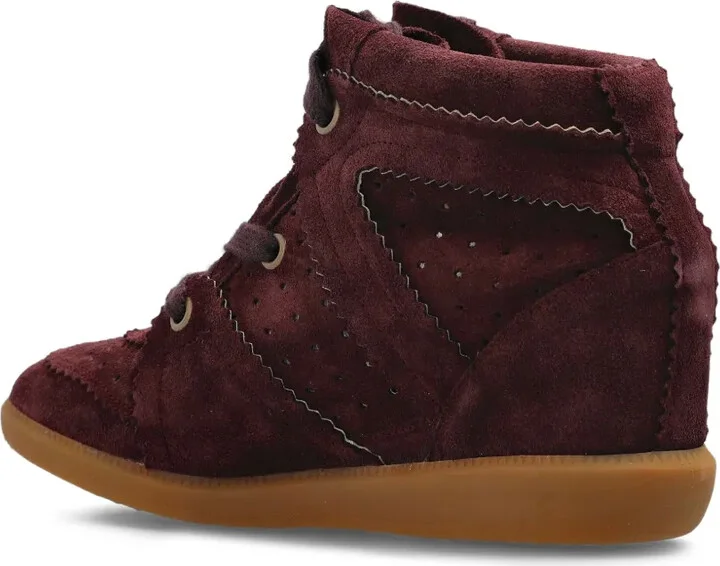 50mm Bobby lace-up suede wedge sneakers - Image 3