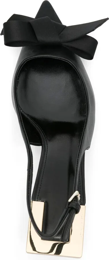 50mm Bow-Detail Slingback Pumps - Image 4
