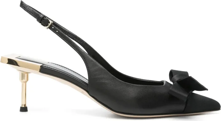 50mm Bow-Detail Slingback Pumps