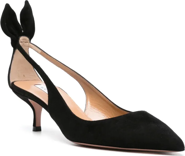 50mm Bow Tie suede pumps - Image 2