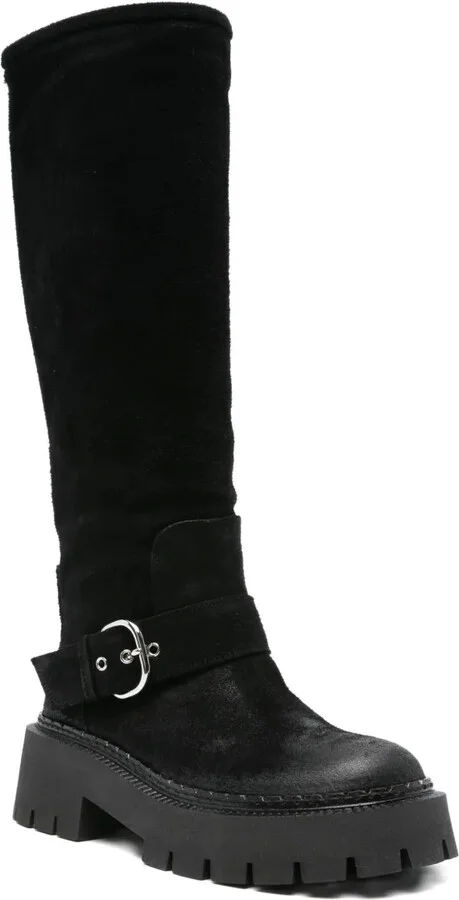 50mm Buckle-Detail Calf Leather Boots - Image 2