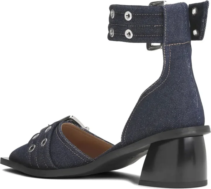 50mm Buckle-Detail Denim Pumps - Image 3