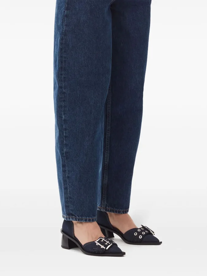 50mm Buckle-Detail Denim Pumps - Image 4