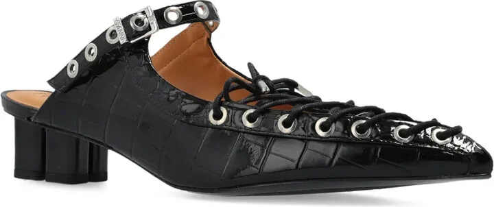 50mm Buckle-Fastening Lace-Up Mules - Image 2