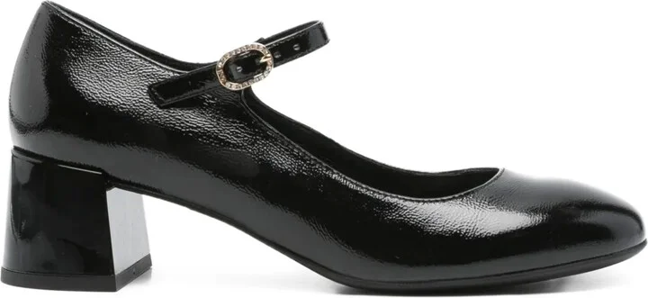 50mm Buckle-Strap Block-Heel Pumps
