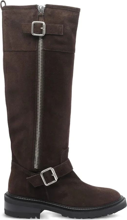 50mm Buckled Zip-Fastening Biker Boots