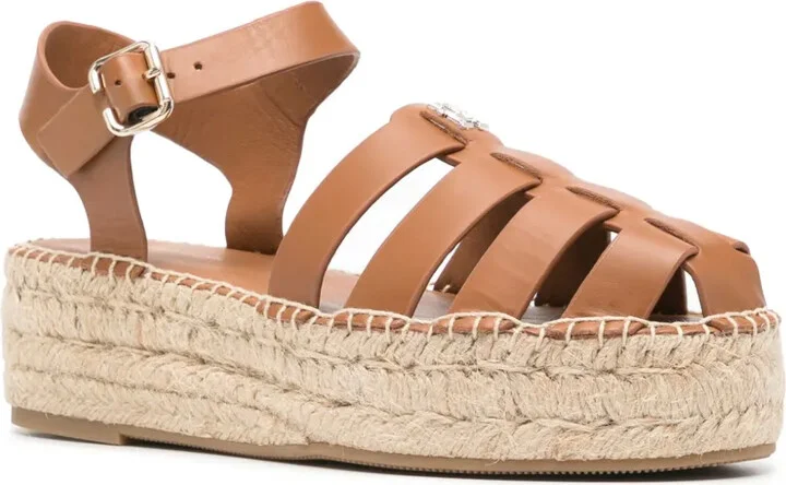 50mm Caged Leather Espadrilles - Image 2