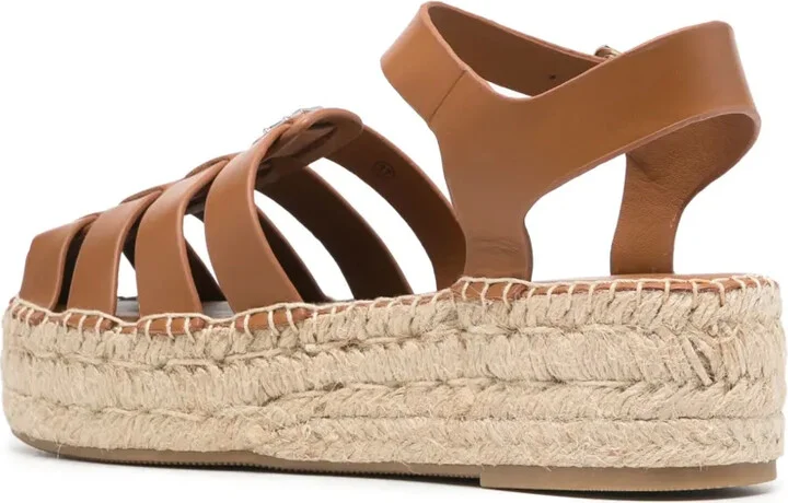 50mm Caged Leather Espadrilles - Image 3