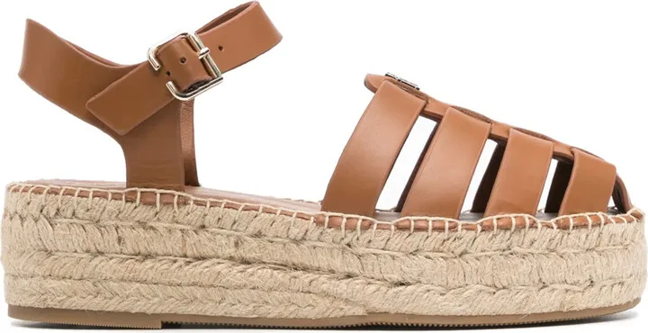 50mm Caged Leather Espadrilles
