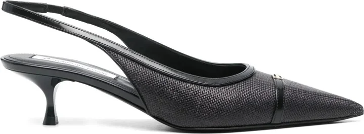 50mm Canvas Slingback Pumps
