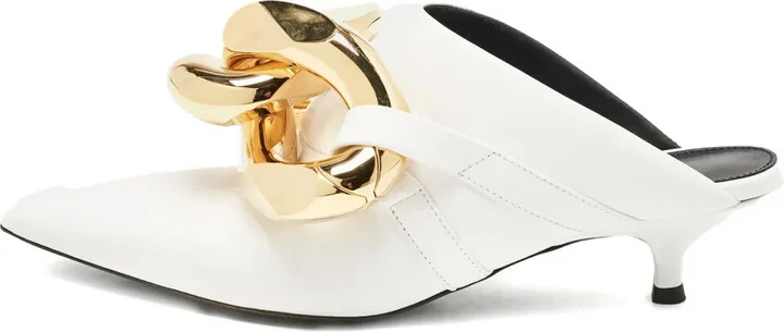 50mm Chain leather mules