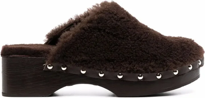 50mm Closed Sheepskin Clogs
