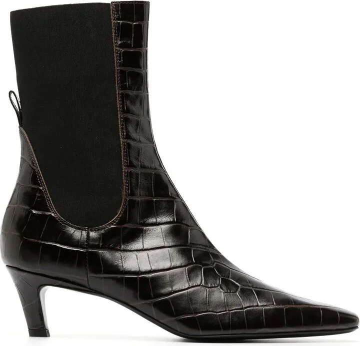 50mm croco-embossed Chelsea boots