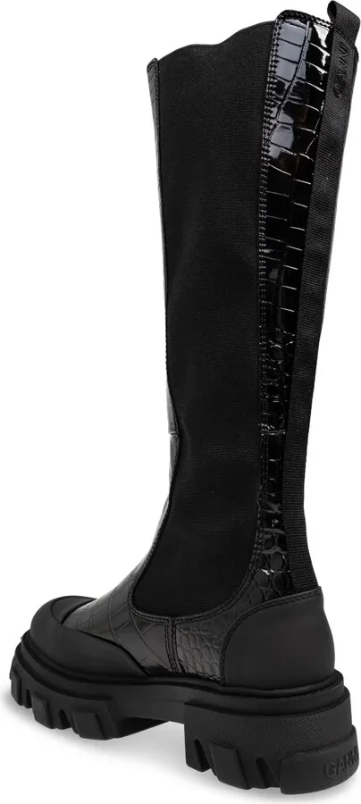 50mm Crocodile-Embossed Knee-High Boots - Image 5