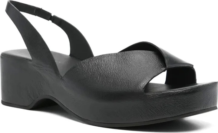 50mm Crossover-Strap Leather Sandals - Image 2