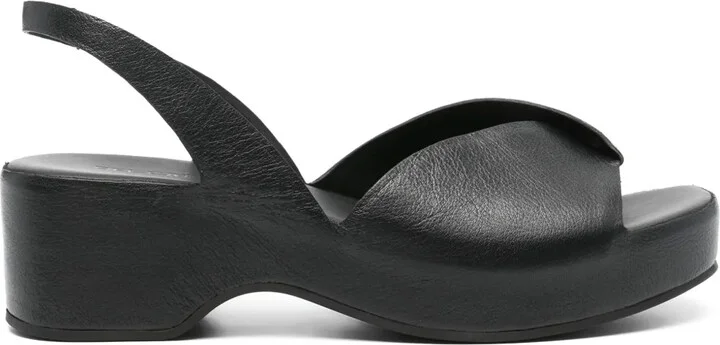 50mm Crossover-Strap Leather Sandals