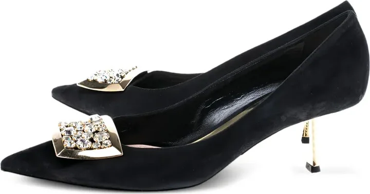 50mm Crystal-Buckle Suede Pumps - Image 2