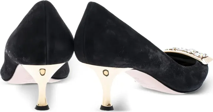 50mm Crystal-Buckle Suede Pumps - Image 3