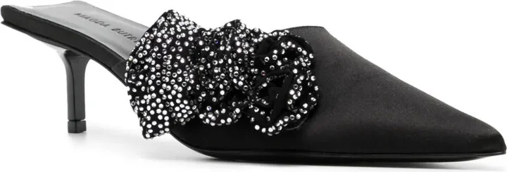 50mm Crystal-Embellished Leather Mules - Image 2